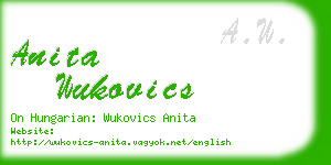 anita wukovics business card